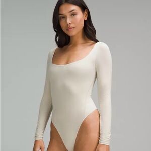NWT Retail $88 Lululemon Wundermost Square Neck Bodysuit Daily Essentials